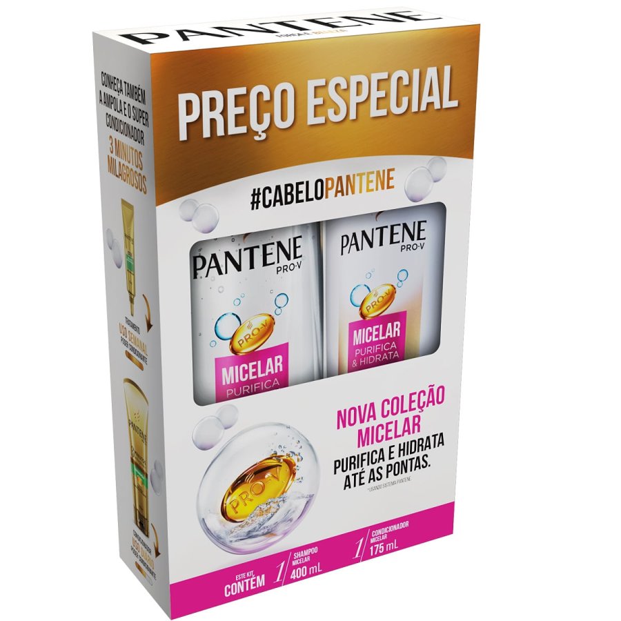 Kit Pantene Shampoo 400ml + Condicionador 175ml