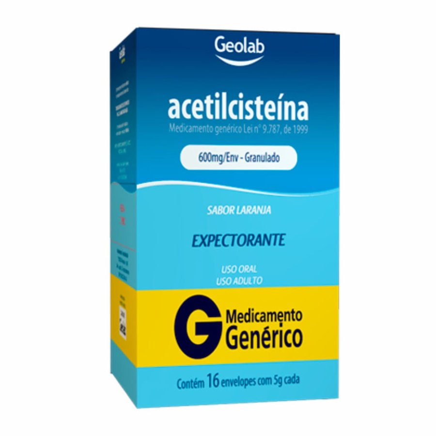 Acetilcisteína 600mg 16 env. 5g laranja